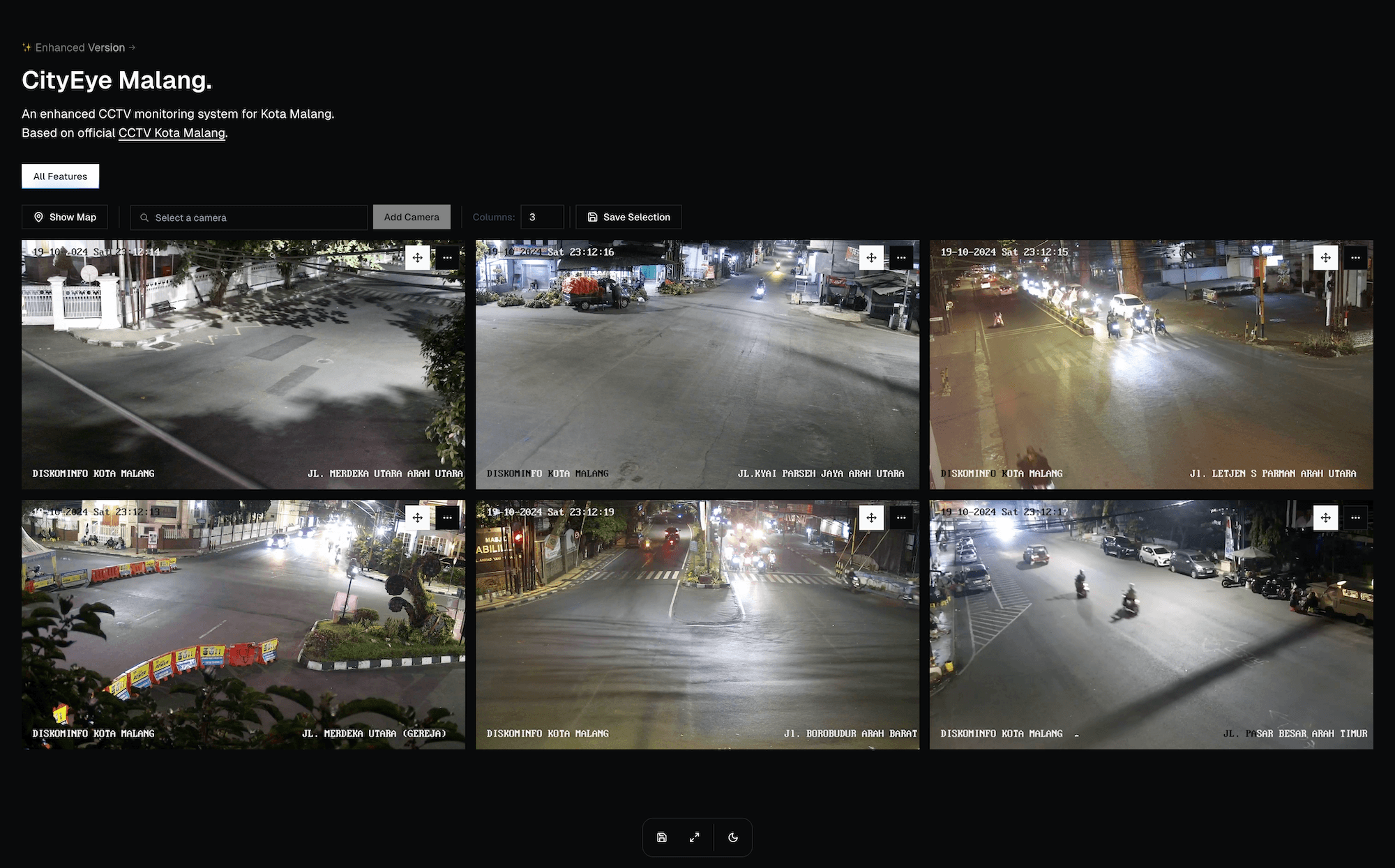 CityEye Malang - An enhanced CCTV monitoring system for Kota Malang.